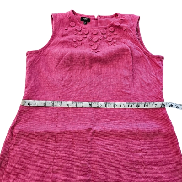 Women's Talbot Hot Pink Tweed Linen Sheath Dress Sleeveless 14P   14 Petite - Picture 7 of 9